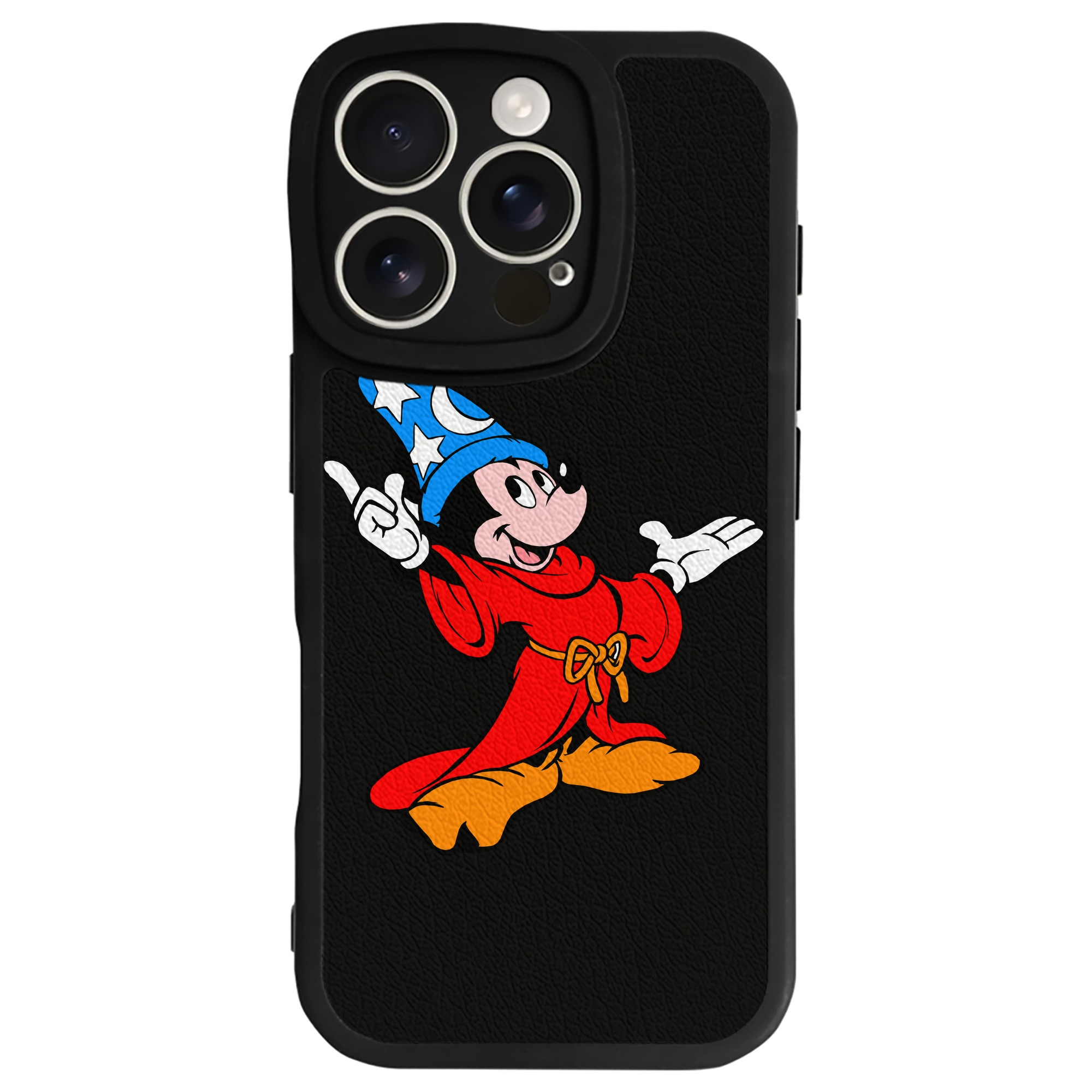 （画像用） ミッキーマウス Mickey Mouse 【iPhone 16シリーズ対応】シリコンスマホケース（レザー調） 材質：シリコン